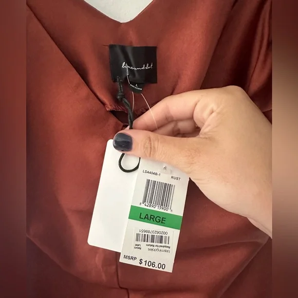 Line & Dot - Dolly Midi Dress in Rust - Size L - Picture 4 of 5